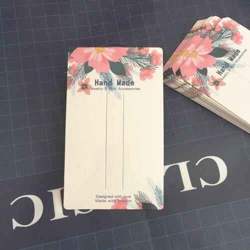 10pcs/set White Packaging Display Card Flower Paper Cardboard Jewelry Hair Accessories Clips Packaging 14.6*8.6cm