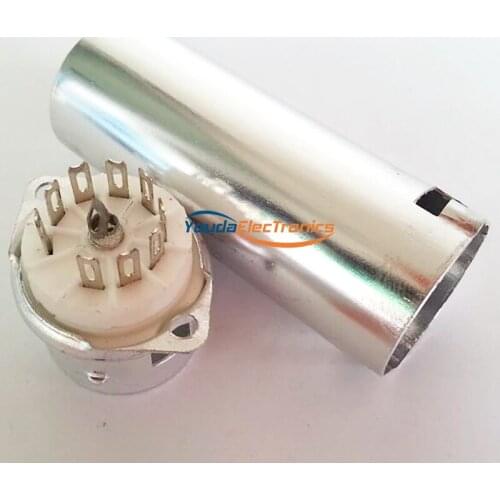 10pcs GZC9-F-A-70 Silver plated 9pin Tube socket for EL84 6P14 6BQ5 6CA4 6H30PI 12BH7 6P1 With 70mm Shield Base