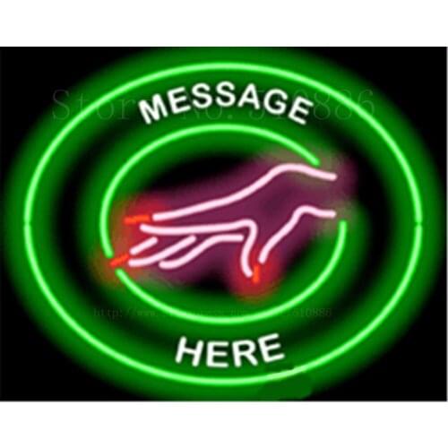 17*14" Custom Message NEON SIGN REAL GLASS BEER BAR PUB LIGHT SIGNS store display Restaurant beauty and body Advertising Lights
