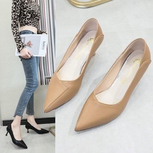 2020 womens fashion pointed toe pumps high heels office dress shoes women 34-41