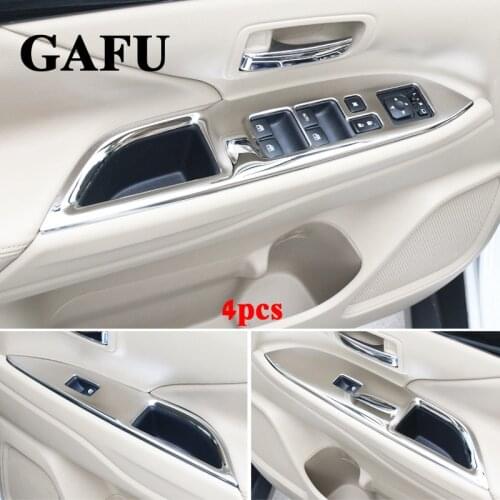 Stainless Steel Window Lift Switch Armrest Cover Trims For Mitsubishi Outlander 2013 2016 2018 Auto Accessories Styling 4Pcs