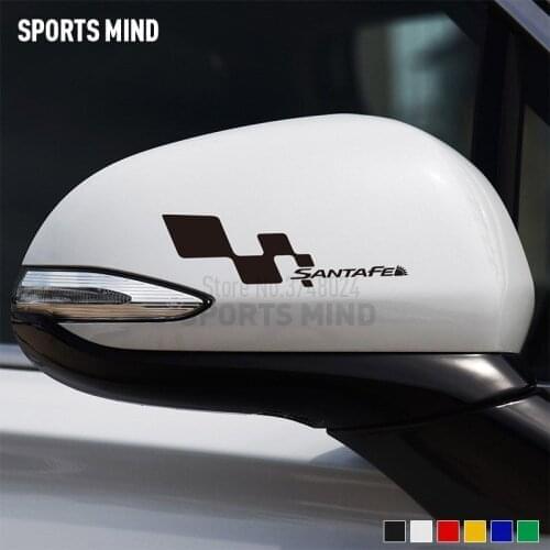 5 Pairs Vinyl Car-Styling For Hyundai Santa fe AccessoriesAutomobiles Hyundai Santafe Car Rear view Mirror Stickers Decals