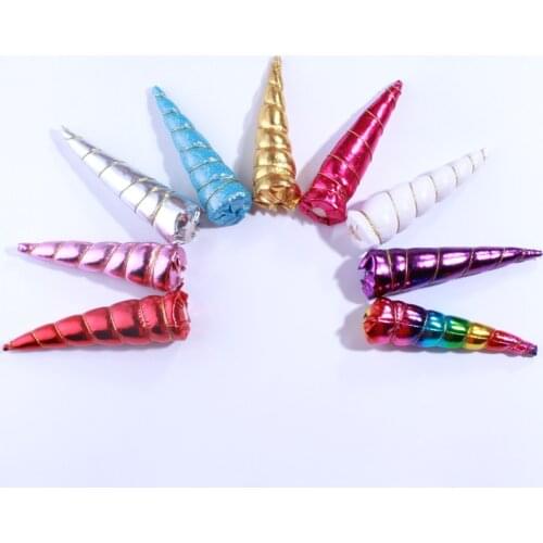 5PCS 3.5 *13.5CM Metallic Glitter Felt Unicorn Horn For Hair Headband Accessories Boutique Horn Head Wear Kids Birthday