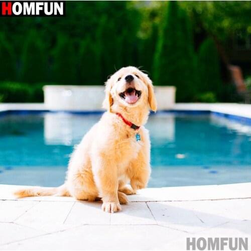 HOMFUN Full Square/Round Drill 5D DIY Diamond Painting "Animal dog" 3D Embroidery Cross Stitch 5D Decor Gift A17232