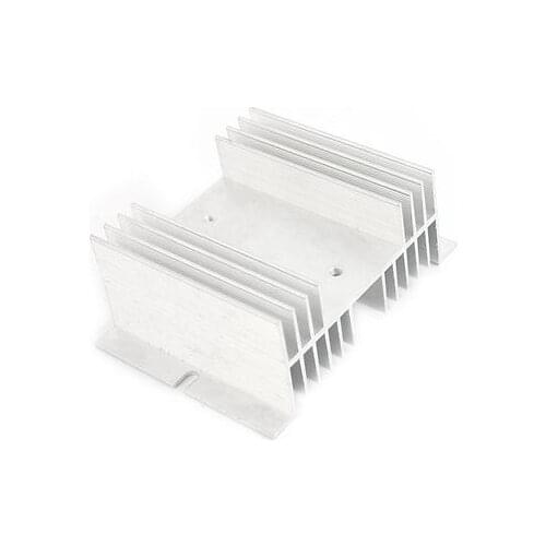125mm x 70mm x 50mm Silver Tone Aluminum Heat Sink for Solid State Relay