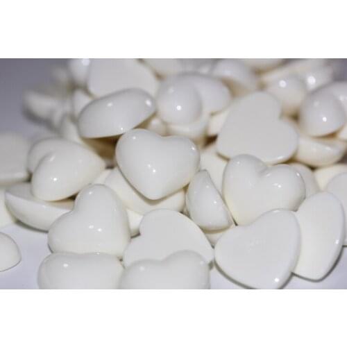 Free Shipping White Heart shape Resin Flatbacks Cabochon Adornment Scrapbook Craft 21X20mm
