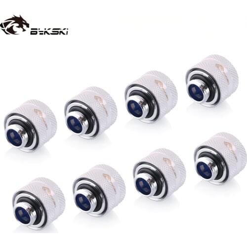 BYKSKI 8pcs/lot OD12mm/OD14mm/OD16mm Enhanced Anti-off Rubber Hand Compression Copper Fitting G1/4' use for Hard/Rigidity Tube