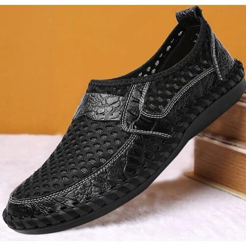 XIZOU breathable mesh shoes Men Casual Shoes2020 Summer Footwear Fashion Soft Male Outdoor Moccasins Loafers slip on sneakers