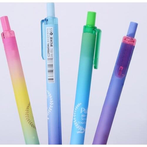 12 pcs/lot 0.5mm Creative Dream Color Gel Pen Star Sky Push Black Ink Pens School Student for Writing Stationery Supplies