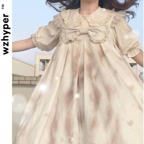 Lolita Gothic Cosplay Dress Japanese Soft Sister Retro Ruffled Cute Lace Jsk Lotus leaf Collar Sleeveless Dresses