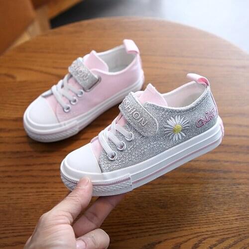 2020 Summer New Children Canvas Shoes Girls Sneakers Breathable Spring Fashion Daisies Kids Shoes for Boys Casual Shoes Student