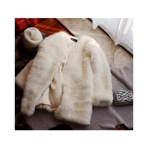 Top brand Style High-end New Fashion Women Faux Fur Coat 18S27 high quality