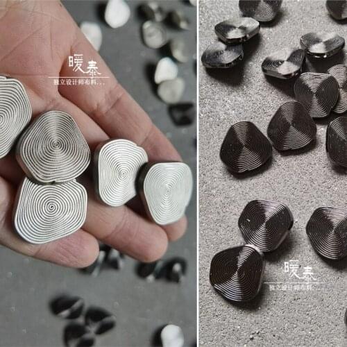 Metal Buttons Gun Color Silver Helical Line DIY Fashion Decor Overcoat Coat Clothes Sewing Accessories Designer Material