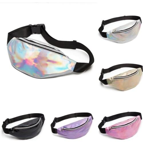Fashion Women Travel Waist Fanny Pack Money Belt Wallet Glitter Multicolor Bum Bag Pouch