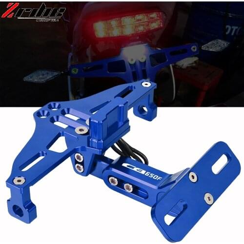 For Honda CB 650R 650F CBR 650R CB650R CB650F 2014-2020 Motorcycle LED License Plate Holder Support Plaque Moto Bracket Frame