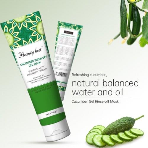 Beauty Host Cucumber Fresh Gel Wash-off Mask remove fatigue from face&eye zone 150g