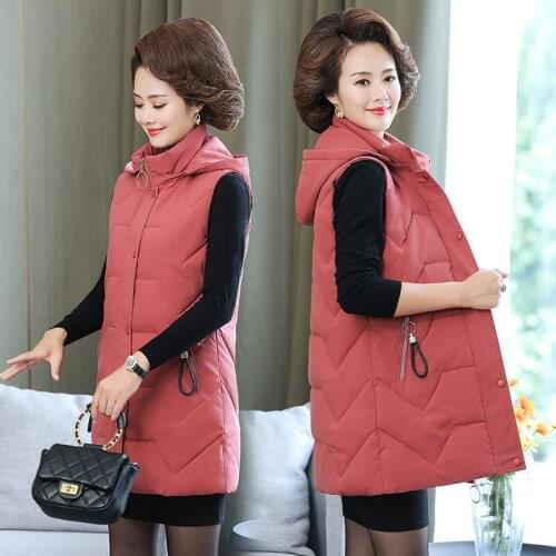 2021 Woman New Spring Winter Fashion Casual Warm Jacket Female Bisic Zipper Coats Vest Ladies Thick Cotton Padded Waistcoats Q65