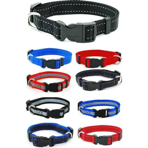 New Dog Collar Adjustable Reflective Pets Dog Collars Leash Control Handle Training Pet Cat Dog Collar For Small Large Dogs