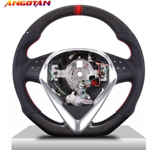 Carbon Fiber Display Perforated leather Steering Wheel compatible for Alfa Romeo