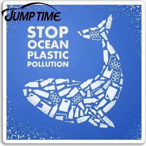 Jump Time for Ocean Plastic Pollution Vinyl Stickers Whale Sticker Luggage Camper Window Bumper Motor Decal Car Wrap