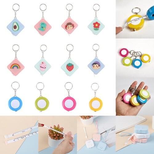 Portable Retractable Ruler Cute Mini Tape Measure Sewing Leather Ruler Children Height Ruler Centimeter Inch Roll Tape 1m/1.5m