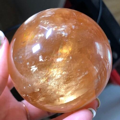 Natural colorful Citrine Calcite Quartz Crystal Sphere Ball Healing +base