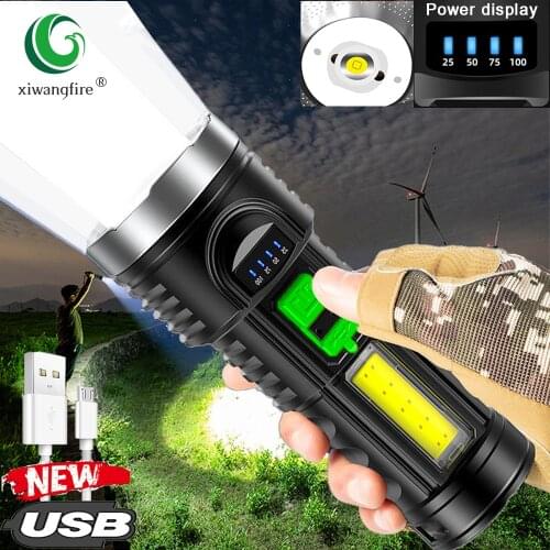Strong Light Flashlight USB Rechargeable Small Xenon Lamp Portable Long-range Outdoor Camping Led Light Multifunctional