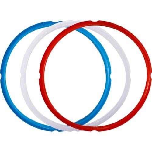 SANQ Silicone Sealing Ring For Pressure Cooker Pot Accessories, Fits 5 Or 6 Quart Models, Red, Blue And Common Transparent Whi