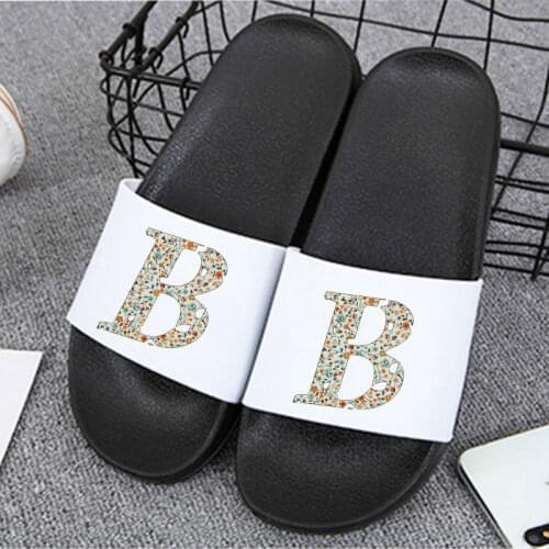New Fashion Women Slippers home slipper 26 lettter Floral Print Non-slip Slides Outdoor Sandals Shoes for Woman Plus Size 41
