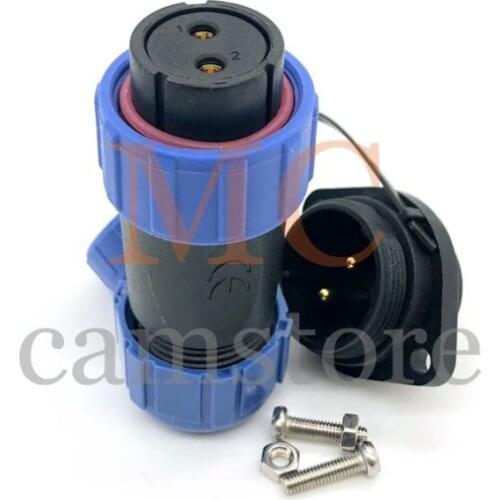SP2110/SP2112 2 pin waterproof connector,IP68 LED power cable connections, panel mount electrical connectors Plug and socket