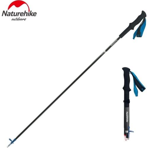 Naturehike Ultralight 4-sections Foldable Adjustable Trekking Poles Carbon Fiber Walking Hiking Sticks NH18D020-Z