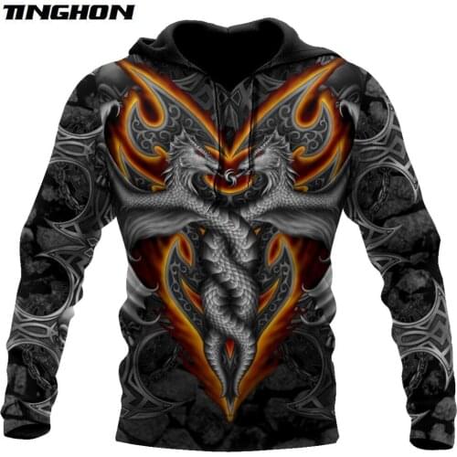 Armor Tattoo and Dungeon Dragon 3D Printed Unisex Deluxe Hoodie Men Sweatshirt Zip Pullover Casual Jacket Tracksuit WS108
