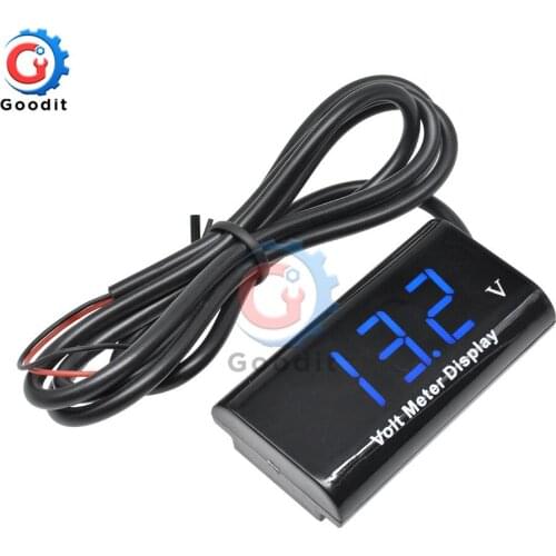 0.56" DC3-18V IPX6 Waterproof Voltmeter Car Motorcycle Bicycle Bike LED Digital Display Volt Voltage Panel Meter Tester 5V 12V