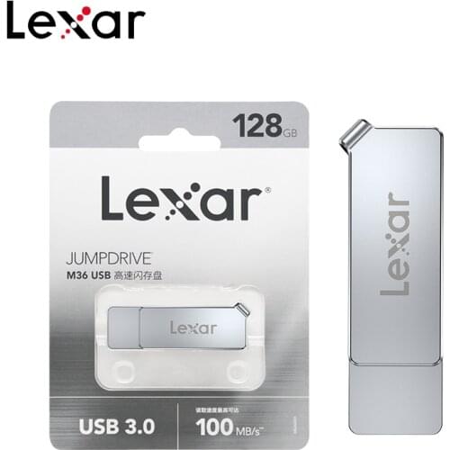100% Original Lexar JUMPDRIVE M36 USB Flash Drive 32GB 64GB Reading Speed 100mb/s Memory Stick 128GB USB 3.0 Metal USB Pendrive