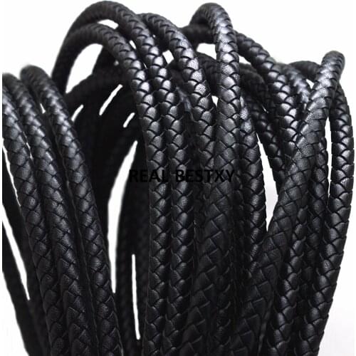 2m/lot approx 6mm Braided Leather Rope Bracelet String Cord for DIY Jewelry Making Accessories cow leather cord Jewelry Findings
