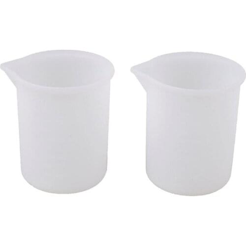2PCS Silicone Graduated Measuring Cup Disposable Liquid Container With Scale Transparent Cup Mixing Cup Home Kitchen Accessories