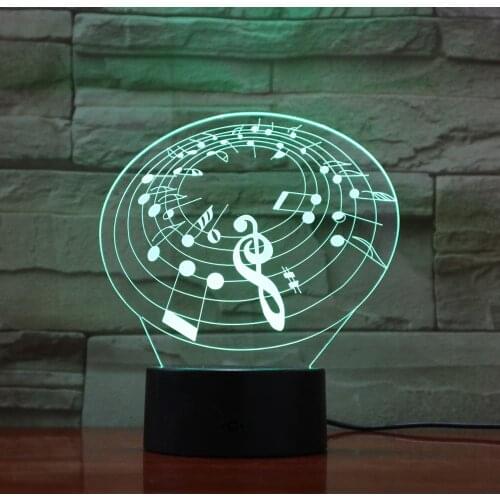 2019 Romantic Musical Note 7 Color Change Table Lamp 3D Night Light Bedroon Decor Novelty Lustre Holiday Gift for Kids 54