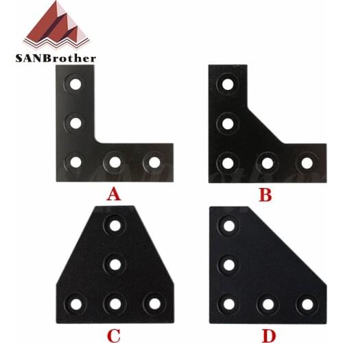 5 Holes 90 Degree Joint Board Plate Corner angle Bracket Connection Joint strip for 2020 Aluminum Profile L type 3d printer part
