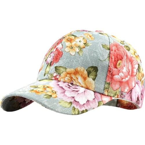 Fashion Women Floral Baseball Hat Caps Summer Spring Cotton Hats For Women Casquette Gorras