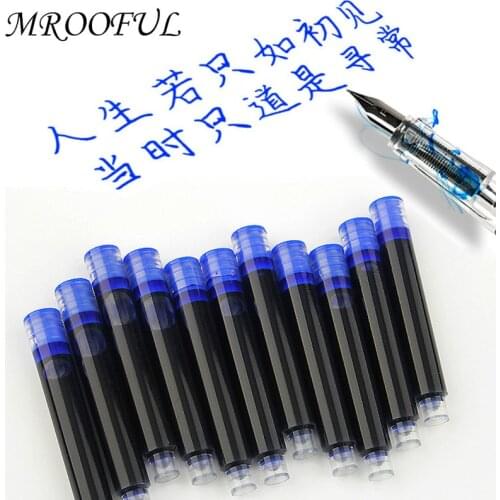 10pcs/pack Disposable Fountain Pen Ink Cartridge Refills Universal Design Black/Blue/red Replaceable Ink Sac Office Stationery