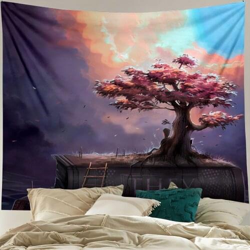 Boho Room Decor Hanging Cloth Comic Giant Tree Tapestry Home Decoration Wall Hanging Hippie Tapestries Background