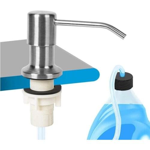 304 Stainless Steel Soap Dispenser Extension Kit for Kitchen Sink Accessories Bathroom Basin Metal Built-in Soap Dispenser