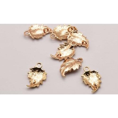 10Pcs/Lot 18mm*12mm Leaf Shape Double Pendant Pendants Jewelry Making Wholesale Jewelry Lots Making For Earring Jewelry JA0138