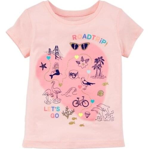Pink Baby Girl T-Shirts Summer Newborn Tops 100% Cotton Baby Girls Tees Clothes Top Quality Soft Infant Blouse Tees Kid Outfits