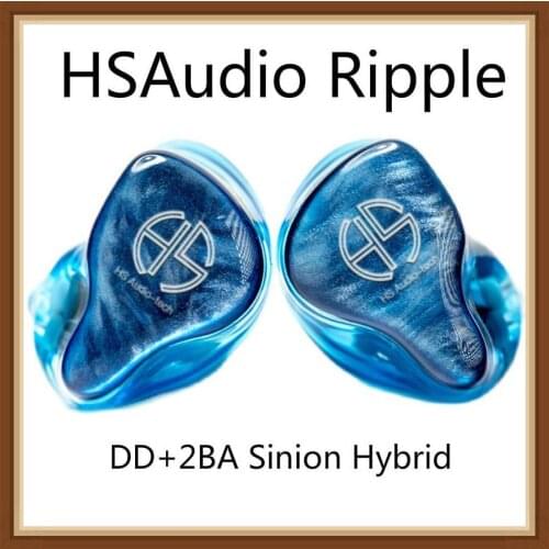 HSAudio Ripple DD+2BA Hybrid Sinion Hifi Music Monitor Audiophile Musician 2Pin 0.78mm Earphones Headphones PK FLC8S Adonis NM2