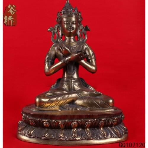 India Religious Exquisite Handwork Copper Shingon Buddha Statue Brass Craft Home Decoration