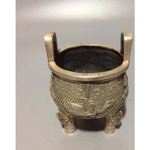 Collection Chinese Tibetan Silver Handmade Carved Zodiac Animal Statue Dragon Incense Burner Censer Gift Home Decoration