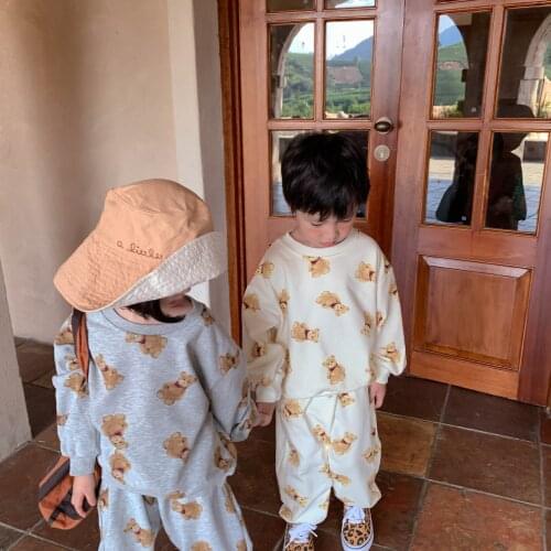 BOBOTCNUNU Kids Clothes Set 2021 New Long Sleeve Sweatshirt + Cotton Pant Boys Girls Pullover Spring Autumn Pajamas Sportswear