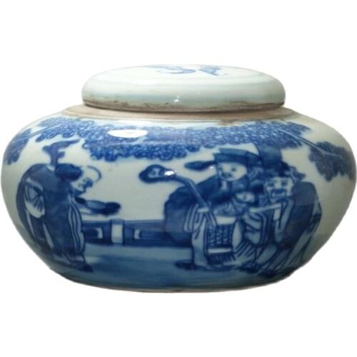 Fine Old Blue and white China painted Porcelain jars classic ceramic home decor decoration