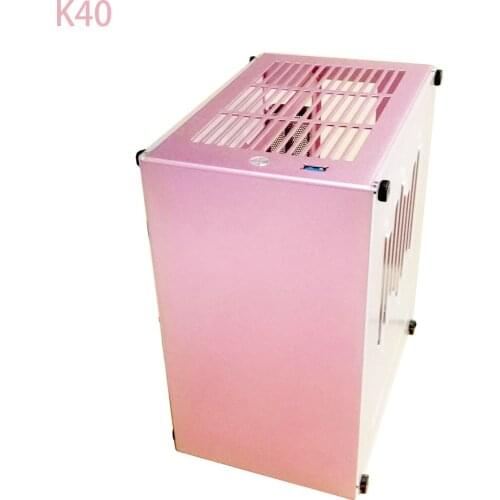 K40 All-Aluminum A4 Mini Case Pink Independent Graphics Card RTX3060 R7 5700x HTPC Ultra-Small Chassis